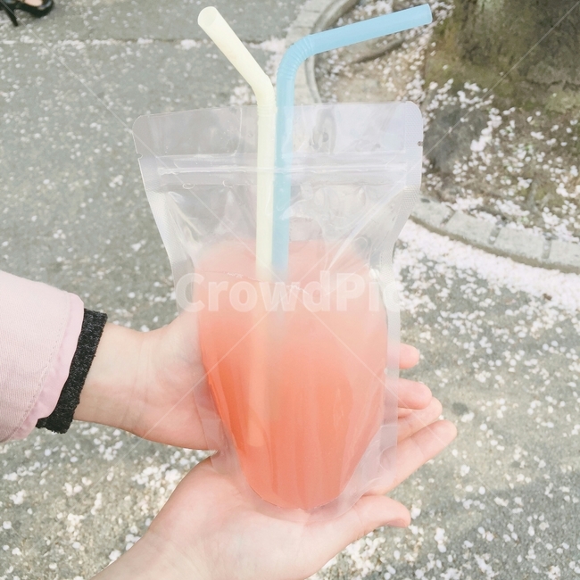 벚꽃,축제,복숭아,쥬스,꽃,자연,벚꽃축제,벚꽃놀이,분홍,빨대,파스텔,꽃잎