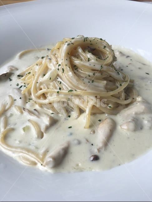 파스타,크림파스타,스파게티,크림스파게티,cream,크림,food,음식,레스토랑,접시,pasta