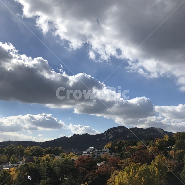 삼청동,하늘,단풍,구름,가을