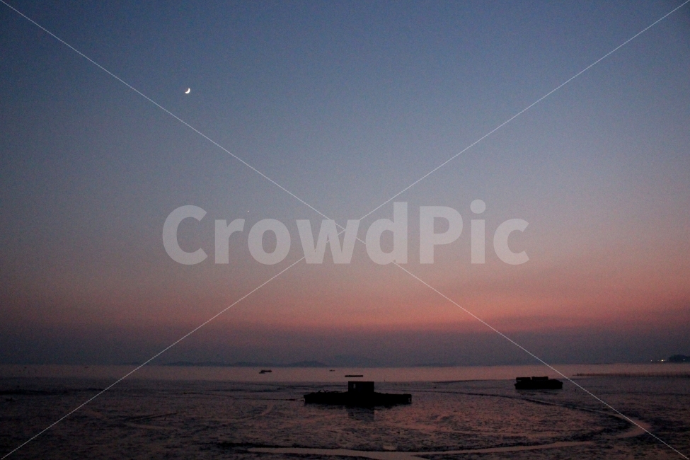 바다,겨울바다,갯벌,풍경,노을,해질녘,달,자연,풍경,nature,landscape,해변,바다,beach,sea,outdoors,옥외