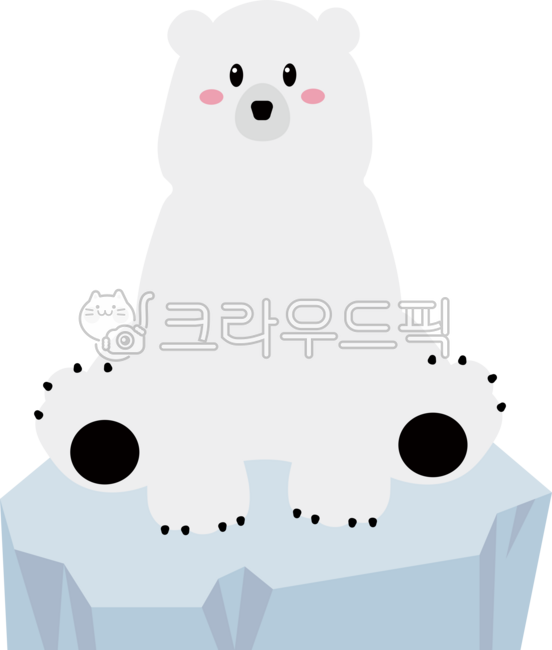 북극곰,png,일러스트,얼음위북극곰,얼음,귀여운북극곰