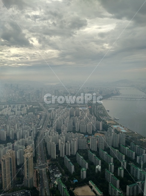 서울,빌딩숲,한강,청담대교,도심지,도시,city,buildings,seoul,hangangriver,cloudyweather,도시개발,아파트들,흐린날씨