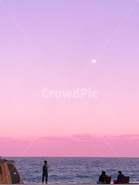 하늘,노을,바다,감성사진,일몰,sky,sea,sunset,moon,달