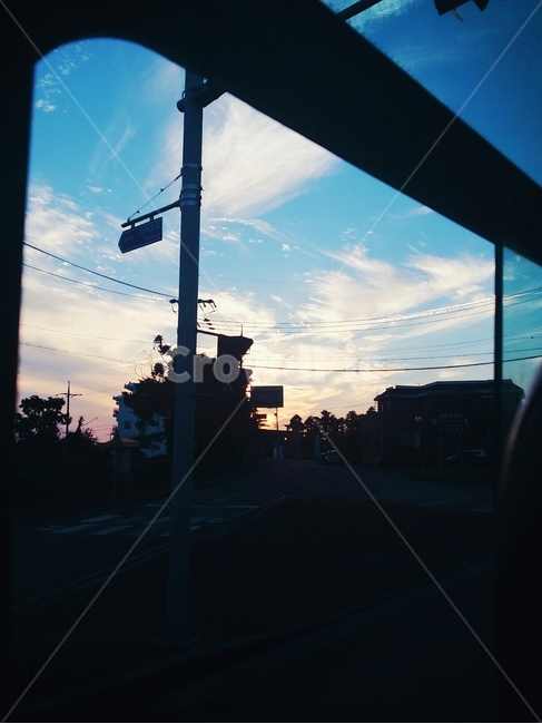 sky,bus,window,창문,버스