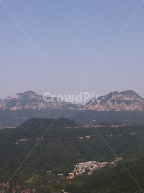 산,하늘,나무,중국,태항산,자연,풍경,nature,landscape,outdoors,옥외,mountain range,산맥,mountain