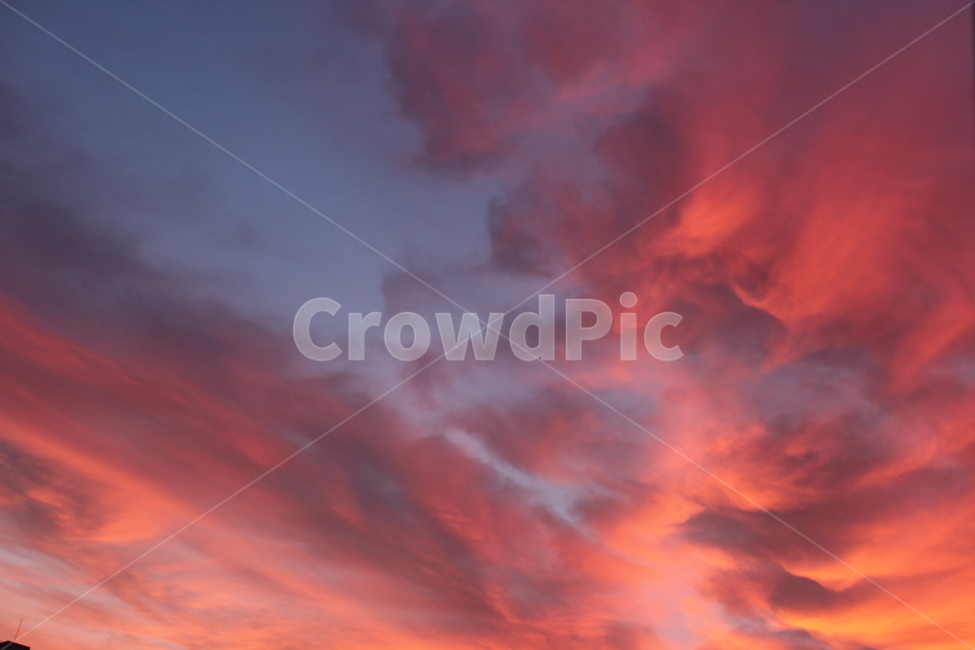 하늘,붉은노을,노을,파란하늘,구름,구름,자연,풍경,nature,landscape,outdoors,옥외,sky,cloud,weather,날씨