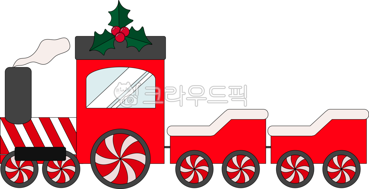 기차,크리스마스,성탄,겨울,열매장식,굴뚝,연기,썰매,바퀴,사탕,12월,12월25일,연말,홀리데이,빨강,red,레드,열차,장난감,완구