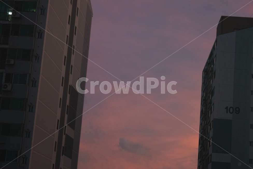 노을,아파트,하늘,분홍,그라데이션,sunset,apartment,sky,pink