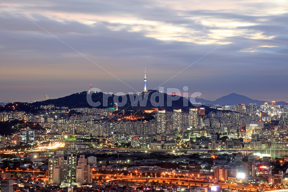 night view,Namsan,city,skyline,building,mountain,Namsan Tower,sight,Seoul Tower,cityscape,fire,high rise building,big city,tower,sky,real estate,city night view,downtown,seoul,korea,background,road name,apartment