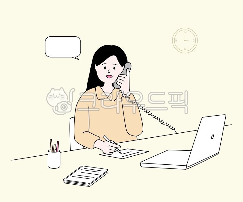 전화, 상담, 직장인, 상담원, 회사, 사진,이미지,일러스트,캘리그라피 - 프레즌트작가
