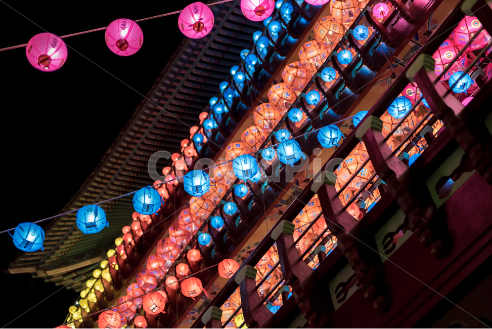 night view,sight,temple,lotus lantern,buddhism,Buddhas Birthday