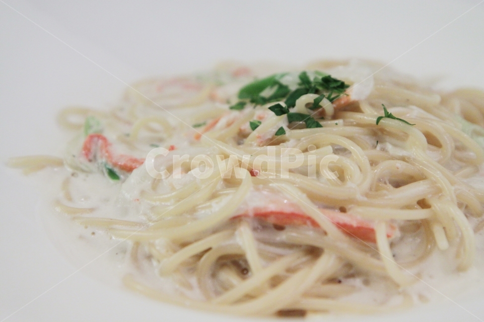 pasta,Cream Pasta,crab meat pasta,Noodle dish