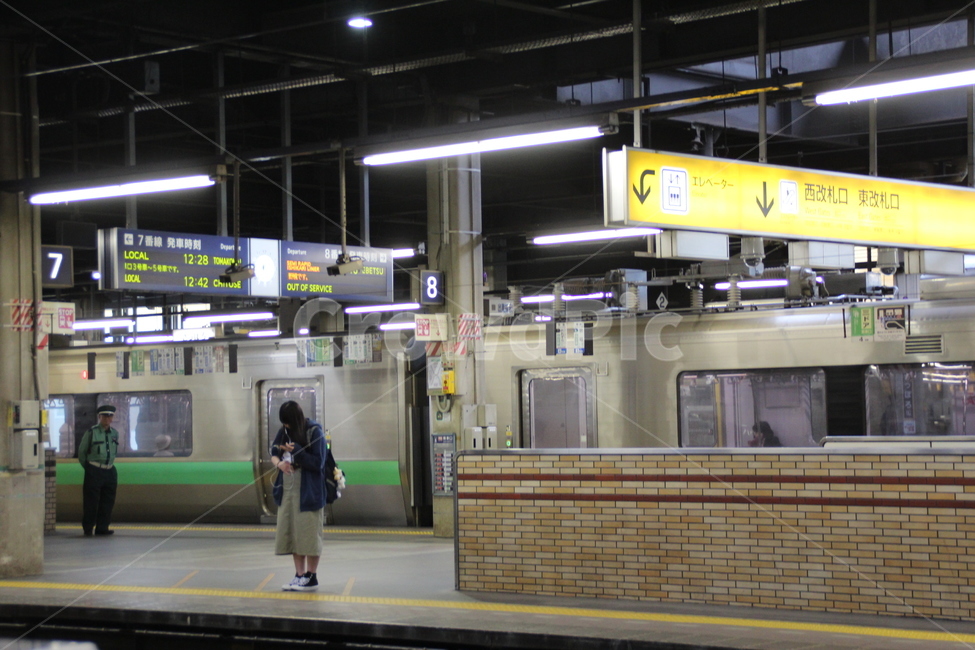 human,인간,person,사람,terminal,단말기,기차,전철,일본,삿포로,훗가이도,홋가이도,여행,대중교통,여름,교통,교통수단,traffic,transportation