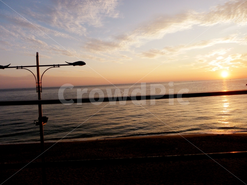 해질녘,가로등,두개의문,바다,분위기,자연,풍경,nature,landscape,해변,바다,beach,sea