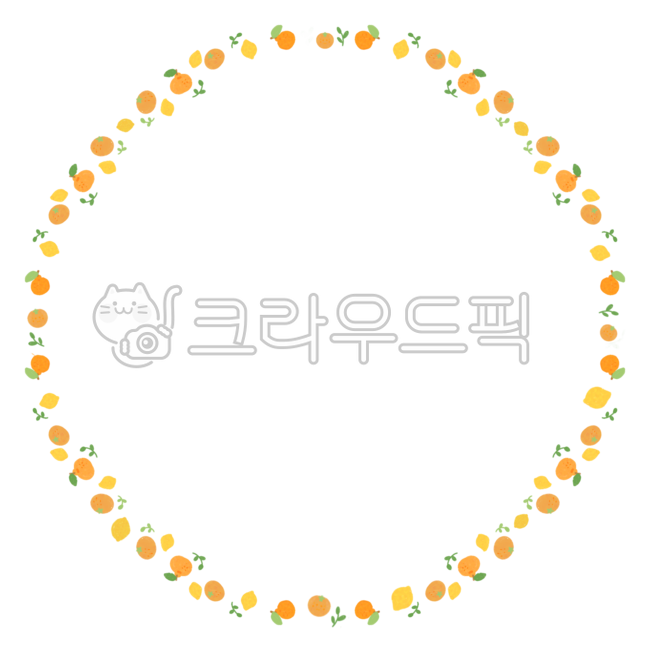 Circle wreath,circle sticker,picture frame,circle frame,daku,memo,sticker,border,frame,circle,wreath,circle,colored pencil,baby,cute,tangerine,hallabong,fruit,Jeju,orange,orange