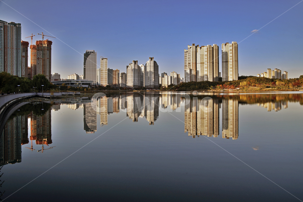reflection,Gwanggyo Lake Park,Wonwon Reservoir,Yeongtong,Suwon,park,apartment