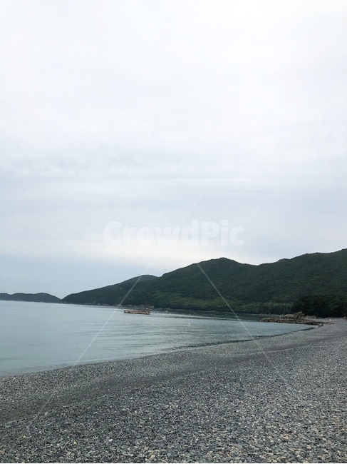 해안가,몽돌,바다,투명,배경,풍경
