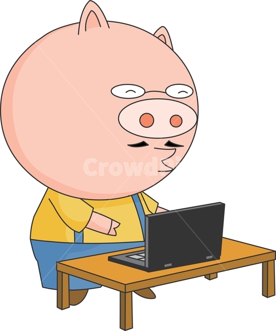 동물,동물캐릭터,캐릭터,짐승,행동,동작,시추에이션,감정,표현,학습,교육,유아,단어,한글익히기,영단어,일러스트,일러스트레이션,벡터,eps,그림,손그림,카툰,만화,삽화,드로잉,아트워크,그래픽,클립아트,상황컷,아트,아트클립,콘셉트,아이콘,앱,소스,활용,디자인,상황그림,돼지,돼지캐릭터,포유류,뚱,뚱뚱이,뚱보,배불뚝이,먹보,삼겹살,비계,콧수염,안경,미소,웃음,즐거움,노트북,pc,작업,책상,게임,타자,자판,웹,인터넷,동물,animal,그래픽,일러스트레이션,graphic,illustration