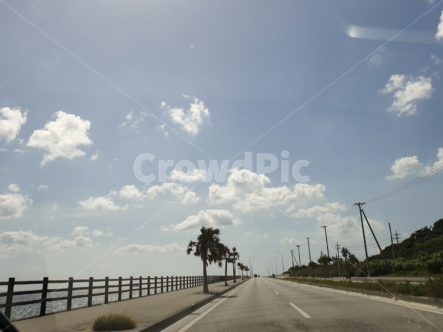 오키나와,오키나와도로,오키나와하늘,오키나와푸른하늘,road,freeway,고속도로,highway,해변도로,해안도로,오키나와해변도로