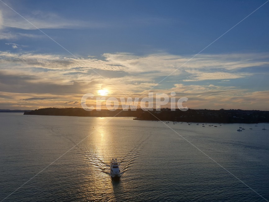 바다,햇빛,보트,boat,sea,sunlight,뉴질랜드,newzealand,일출,일몰,sunset,물,water,구름,clouds