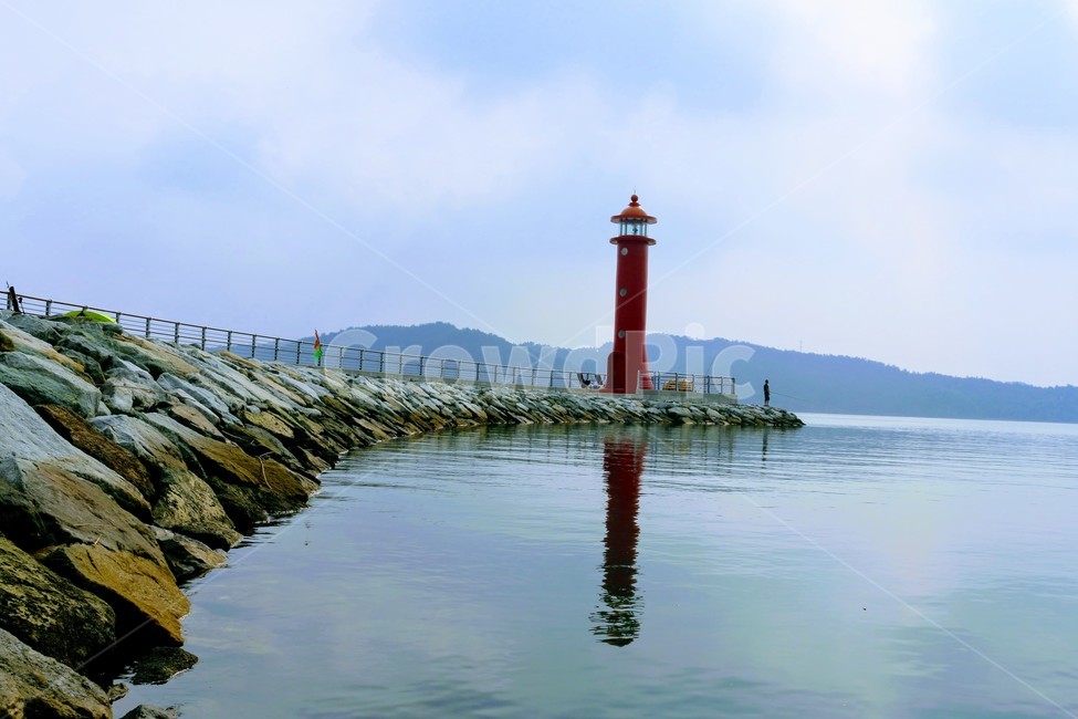 Breakwater fishing,calm,Gyeongnam,Lighthouse,stillness,Hadong