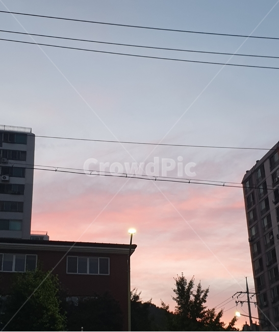하늘,분홍,핑크,pink,sky,노을,건축물,건물외관,exterior,building,structure,architecture,construction