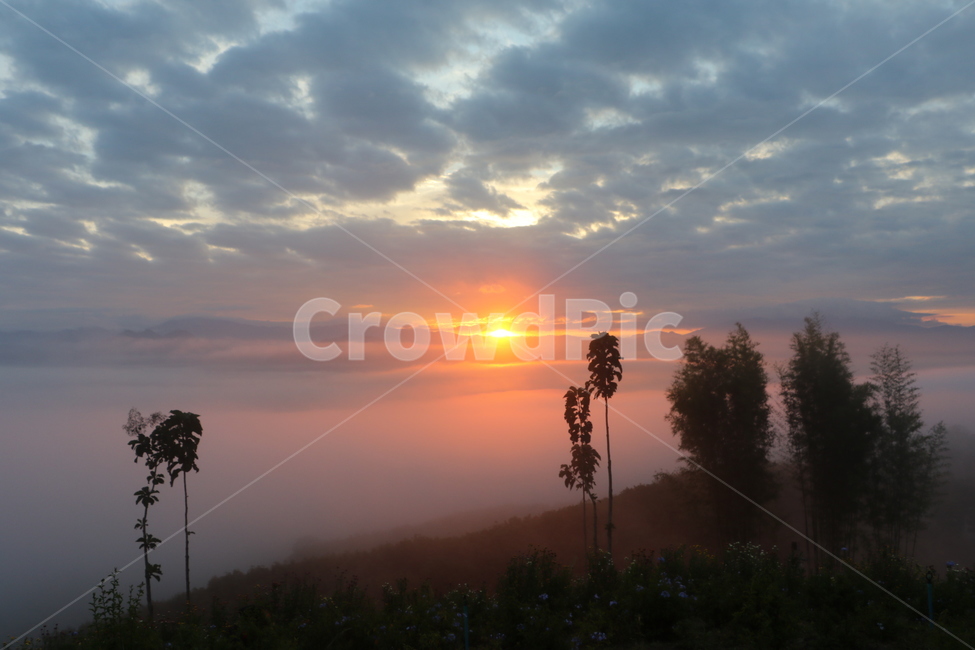 안개,구름,하늘,일출,빠이,자연,풍경,nature,landscape,outdoors,옥외,light,빛,flare,플레어,sky,dawn,새벽,dusk,황혼,red sky,붉은 하늘,sunset,일몰,sunlight,햇빛