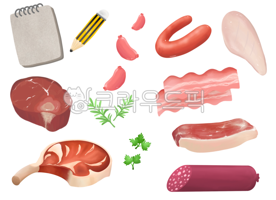 chicken breast,ingredient,Cooking Secrets,restaurant,meat ingredients,recipe,raw meat,sausage,neck,Herb,master,pork belly,sirloin,Cooking Note,kielbasa,meat,lamb,illustration,cooking,refrigerator