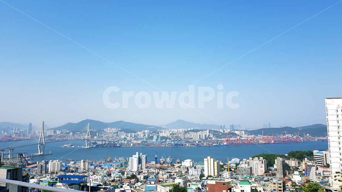 부산,바다,배경,항구,부산항대교,영도,부두,풍경,하늘