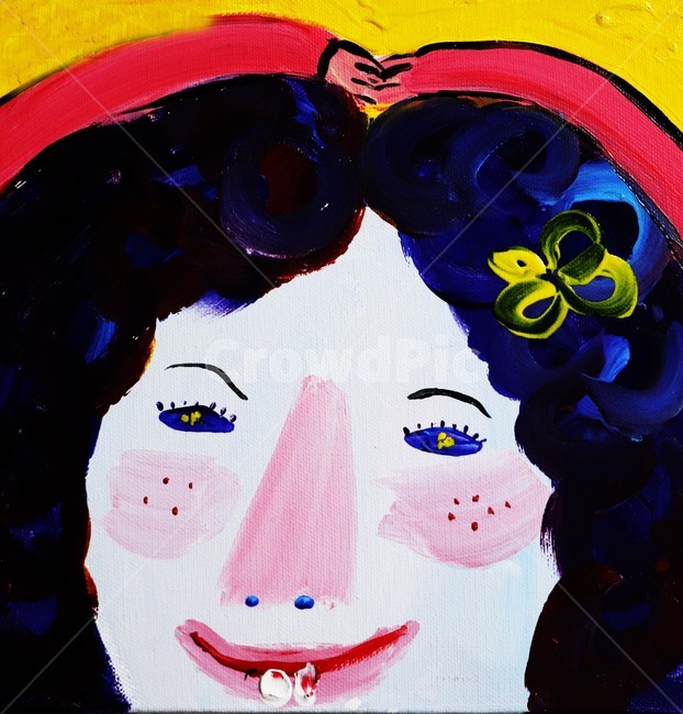 일러스트,인물,여자,미소,하트,그래픽,일러스트레이션,graphic,illustration
