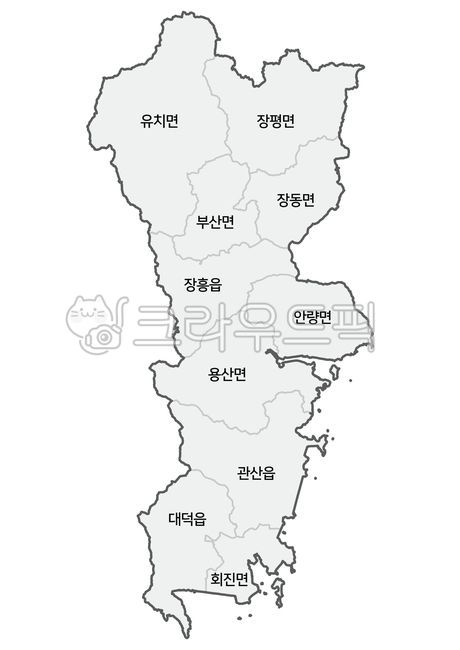 Jangheunggun administrative map,Jangheunggun,Jangheung,Jangheunggun Map,Jeonnam,administrative guidance,map of korea