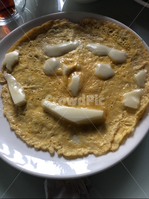 귀여운,오믈렛,계란,식사,아침,치즈