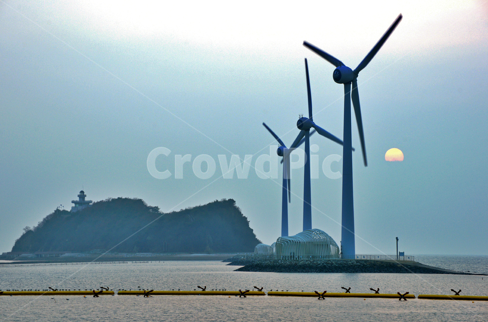 탄도항,서해안,일몰,갯뻘,탐방로,안산시,누에섬,풍력발전기,에너지산업,energy industry