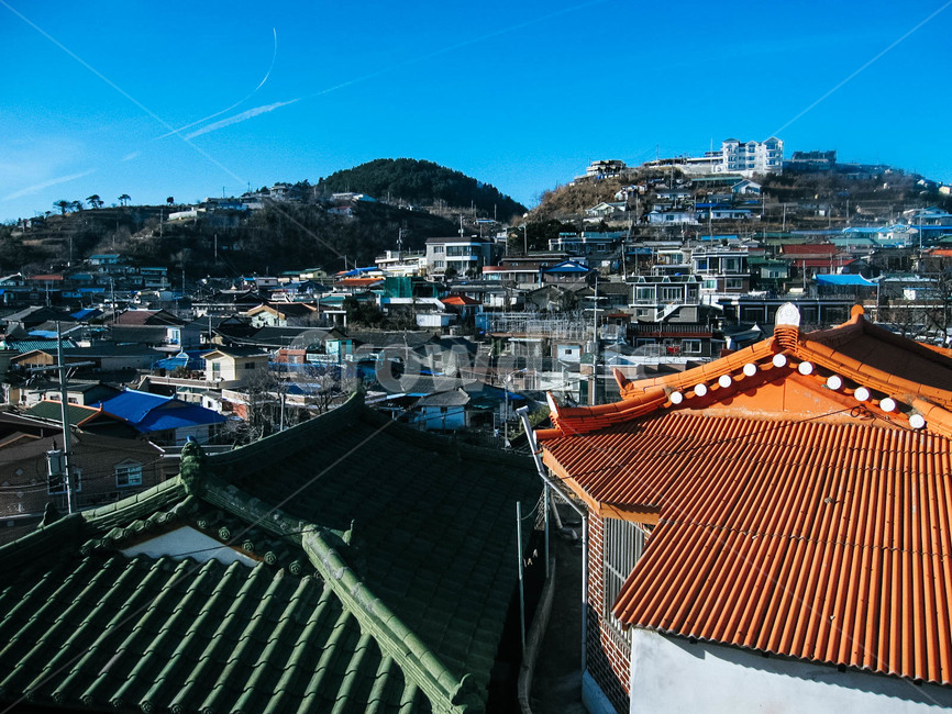 지붕,시골,마을,시골지붕,빼곡한,집,동네,거주지역