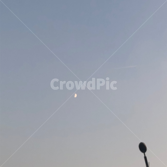 초저녁,달,해,등,하늘,자연,날씨