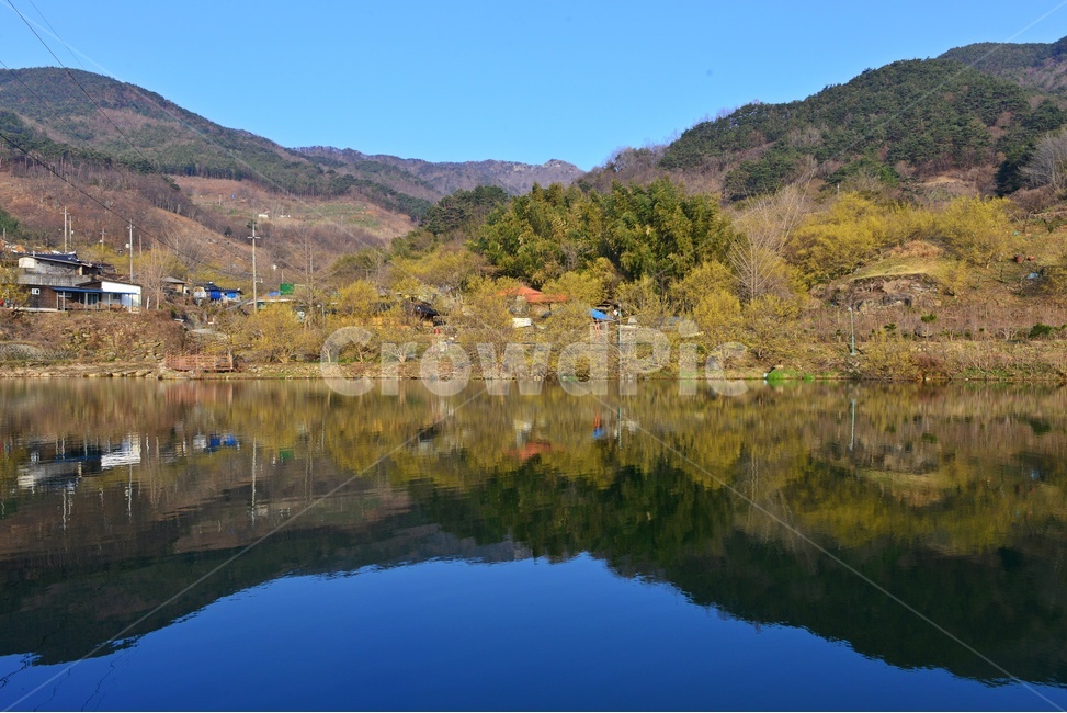 전남,구례,산동,산수유마을,산동산수유마을,산수유,산수유꽃,현천마을,저수지,반영,봄,계절,mountainrange,산맥,mountain,산,nature,자연,water,물,outdoors,옥외,자연,풍경,nature,landscape