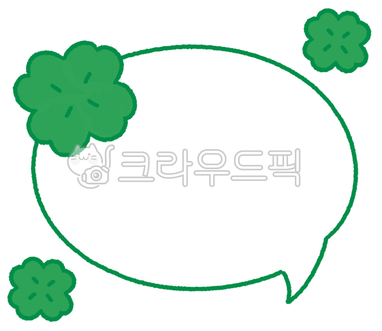 Illustration,hand-drawn,elements,speech bubbles,luck,friendship,four-leaf clover,empty speech bubbles