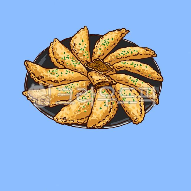 야끼만두,튀김만두,분식,간식,떡볶이,음식,food,일러스트