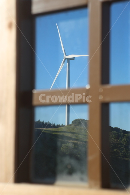 평창,청옥산,풍력발전기,창문,하늘,가을,에너지산업,energy industry