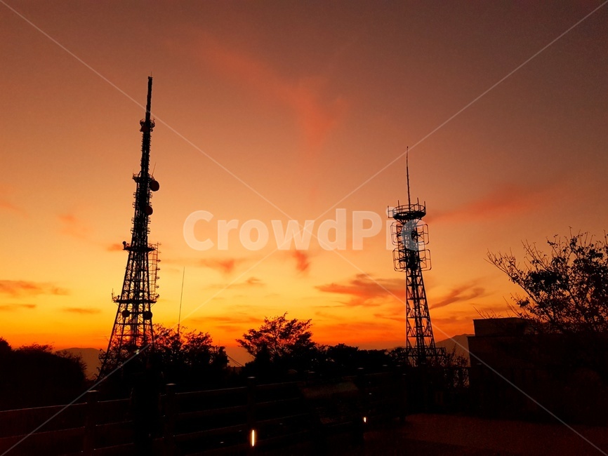 부산,노을,부산황령산,황령산,전망대,전신주,붉은노을,가을,실루엣,그림자,silhouette,shadow,산업,industry,industrial,에너지산업,energy industry