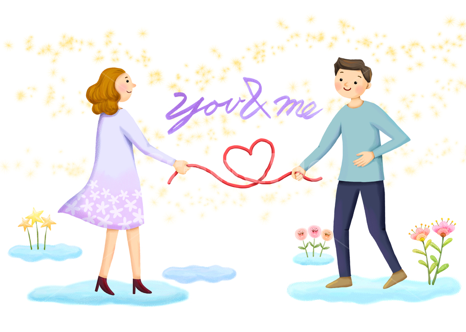 여인,커플,사랑,결혼,가족,데이트,소녀,꽃,선물,이벤트,기념일,하늘,자연,풀,구름,행복,별,하트,소원,인연,동화,일러스트,삽화,연인,커플,사랑,lover,couple,그래픽,일러스트레이션,graphic,illustration