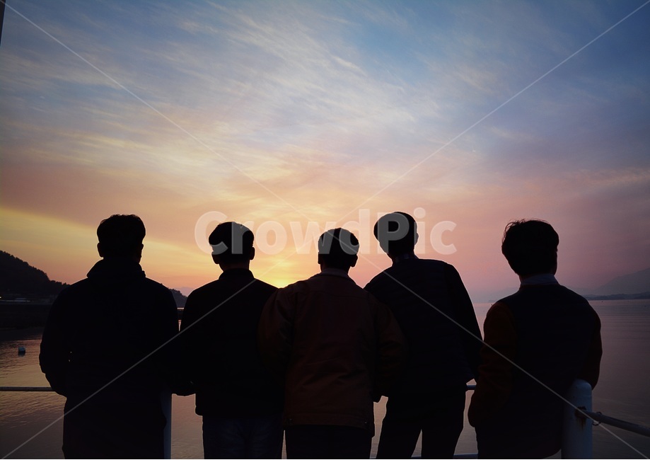 친구,석양,사천,일몰,노을,저녁,해