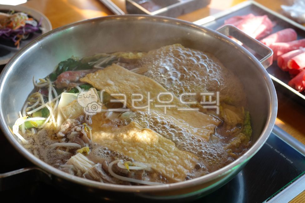샤브샤브, 끓다, 뜨거운, 샤부샤부, 육류, 사진,이미지,일러스트,캘리그라피 - 횽횽작가