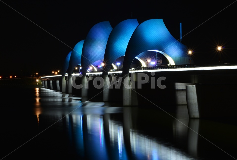 water,물,nature,자연,outdoors,옥외,river,강,광주,남구,승촌보,승촌보야경,야경,lighting,조명,architecture,건축물,반영,야경,밤,풍경,nightscape,night,landscape