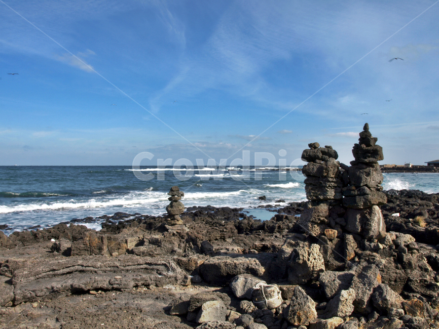 돌탑,해변,올레21코스,올레,제주,푸른하늘,바다,현무암,자연,풍경,nature,landscape,제주도,jeju,jeju island