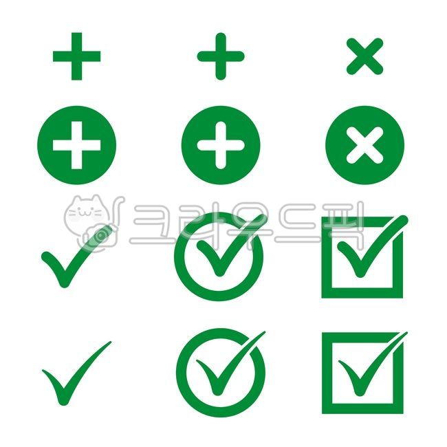 checkpoint,symbol,green,set,shape,sign,icon,check list,check,plus,vector,Plus,multiply,graphic