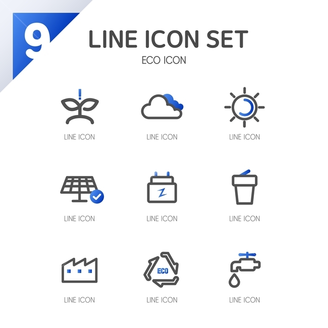 factory,Line icon,sprout,icon,sun,eco,cloud,Pictogram,Simple icon,solar cell,water tap