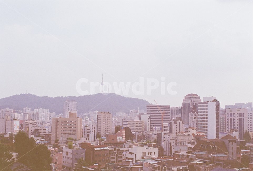 남산타워,서울,도시,미세먼지,남산,namsantower,seoul,seoulcity,cityview,filmphoto,film,vintage