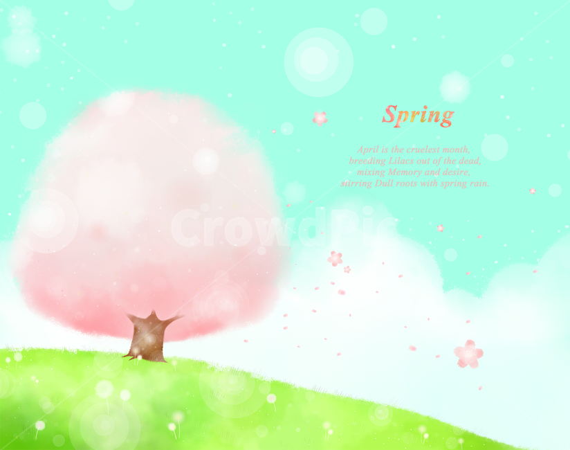 나무,벚꽃,벚나무,동산,감성,봄,배경,백그라운드,봄,계절,spring,season,그래픽,일러스트레이션,graphic,illustration