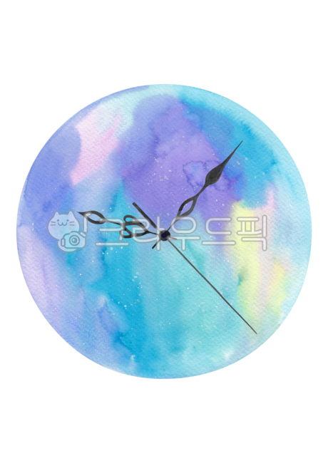 drawing,Emotion,gradation,Wall clock,handwork,hand drawing,clock,watercolor,blue,painting,background,purple,illustration,Watercolor,poster,colorful,Sky blue